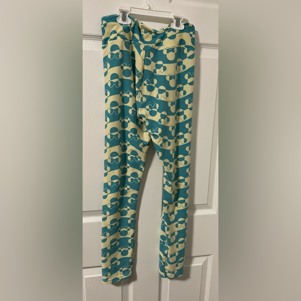 Disney Minnie Mouse One size soft leggings LuLaRoe turquoise off white juniors